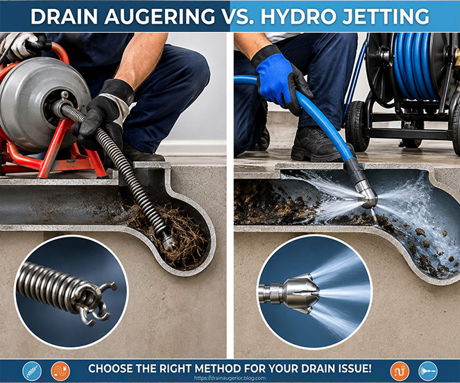 Drain Augering vs. Hydro Jetting